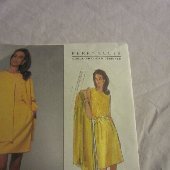 Perry Ellis Vintage Women's Sewing Pattern 2872 Dress and Jacket Size 14-16-18 - Picture 3 of 6